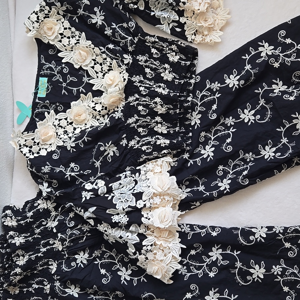ANTICA SARTORIA BLACK AND CREAM PANTS & TOP SET NERO Color